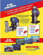F-15 Strike Eagle Arcade Flyer Original Video Game Art 1990 Vintage Retro Art  - £24.29 GBP