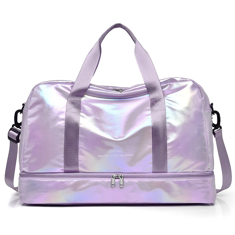 Dry Wet Gym Bag Fitness Travel Bags For Women Training  Outdoor Glitter Swimming - $180.70