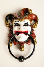 Court Jester Joker DOOR KNOCKER Sculpture Home Decor Scary Carnival Hand-Painted - £763.48 GBP