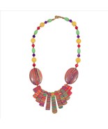 Multicolored Cast Stone Necklace 17 inches SKU-A013 - $276.14 MXN