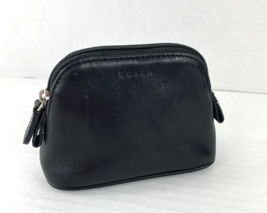 Coach Coin Purse 6987 Cosmetic Bag Vintage Black Glove Leather Small Zip... - £39.57 GBP