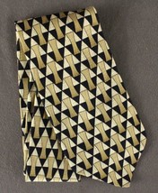 Modern Men&#39;s Accessory Fabric Necktie Tie 100% Silk Palatina Gold &amp; Navy... - $17.86