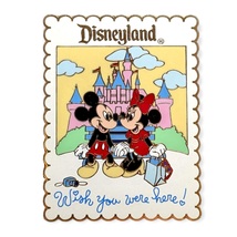 Mickey and Minnie Disney Pin: Wish You Were Here Disneyland Castle - £27.83 GBP