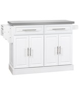 Rolling Kitchen Island Cart, White - €448,77 EUR