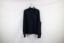 Vtg 90s Ralph Lauren Mens M Faded Cotton Ribbed Knit Half Zip Pullover Sweater - £43.47 GBP