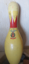 Vintage ABC Bowling Pin Red Crown 15&quot; Plastic Coated - £14.88 GBP
