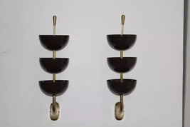 Pair Sconces Italian Stilnovo Style Mid Century Wall Lights Lamps Fixture - £280.74 GBP