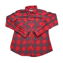 Natural Reflections Shirt Womens M Red Checkered Button Up Long Sleeve Collared - £15.61 GBP