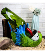 Ebros Rio Rainforest Jungle Green Scarlet Macaw Parrot Wine Bottle Holder - £27.09 GBP