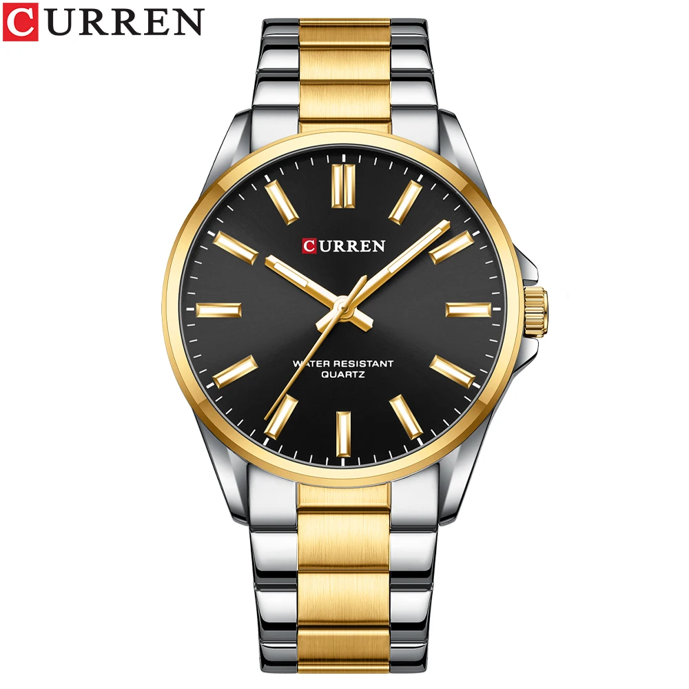 CURREN 9090 Couple Quartz Watch Curren Stainless Steel Strap Men Women W... - $30.29