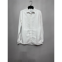 Topman Mens Button-Up Shirt White Solid Long Sleeve Spread Collar S New - £20.64 GBP