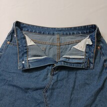 Hengsheng Women's Blue Cotton Blend Front Button & Slit Denim Skirt Size Medium image 10