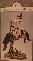 Native American Statue Warrior Riding Horse With Bow Hunting Original Box GIFT - £31.36 GBP