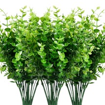 9 Bundles Fake Plants Artificial Boxwood Greenery 63 Stems Fade Resistant Faux P - £23.72 GBP