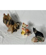 3 Vintage Chalkware Cat Kitten Yarn, Collie Dog German Shepherd Carnival... - €17,17 EUR