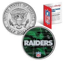 An item in the Sports Mem, Cards & Fan Shop category: OAKLAND RAIDERS Field JFK Kennedy Half Dollar US Colorized Coin * NFL Licensed *