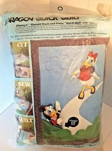 Vintage Paragon Walt Disney Productions Quick Quilt Daisy &amp; Donald Duck w/Toy - £25.31 GBP