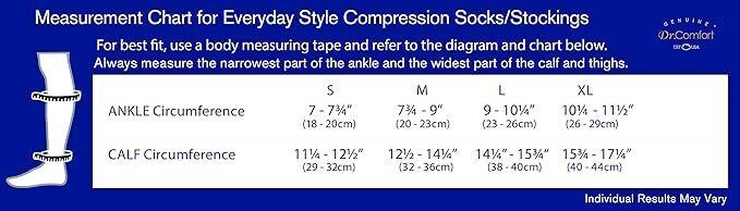 Dr. Comfort Everyday Style Stripe 15-20 mmHg Unisex Compression Socks-Blue-M Item image 2