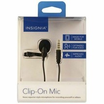 Insignia Lavalier Microphone Clip on Mic Made for Mobile 6 ft Black NS-MCMIC10 - £7.87 GBP