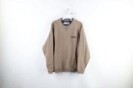 Vintage 90s Perry Ellis Mens Large Faded Spell Out Crewneck Sweatshirt Brown - £35.34 GBP