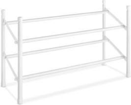 Whitmor, White 2-Tier Expandable And Stackable Shoe Rack - £27.16 GBP
