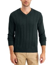 Club Room Mens Drop-Needle V-Neck Cotton Sweater, Size Medium - £18.59 GBP