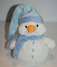 Ty Pluffies Windchill Snowman 9" White Plush Light Blue Hat Scarf Soft T... - $10.40