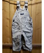 OshKosh B&#39;Gosh Baby Boy 12M  Khaki Cotton Overalls Embroider Dinosaurs V... - €24,98 EUR