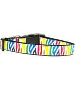 Zebra Rainbow Nylon Dog Collar XL - $47.85 CAD