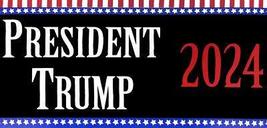 President Trump 2024 Black Stars &amp; Stripes Vinyl Decal Bumper Sticker - £2.26 GBP