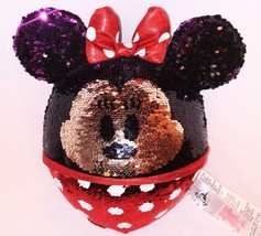 Disney Parks Minnie Mouse With Bow &amp; Sequins Pillow Plush 14&quot; New - £15.69 GBP