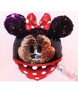 Disney Parks Minnie Mouse With Bow &amp; Sequins Pillow Plush 14&quot; New - £15.68 GBP