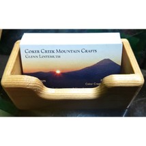 Handmade Wooden Business Card Holder Crafted in United States Office Desk NEW - $19.99