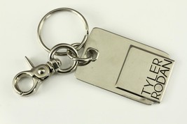 Modern Metal Purse Fob Keychain Tyler Rodan Silver Tone Metal - £12.90 GBP