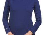 NWT Gottex G LIFESTYLE SOLID NAVY BLUE Long Sleeve Crew Shirt Top - Size M - $44.99