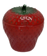 Vintage Hazel Atlas Strawberry Jam Jelly Jar Container Painted Milk Glass - £12.47 GBP