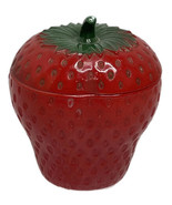 Vintage Hazel Atlas Strawberry Jam Jelly Jar Container Painted Milk Glass - $15.88