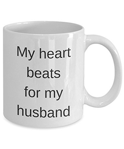 Coffee Mug With Cute Saying - My Heart Beats For My Husband - Valentines... - $14.65