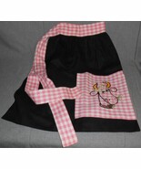 HUGE SET! Vintage PINK &amp; BLACK Cow Motif 1940s-50s KITCHEN LINENS Embroi... - $67.87 CAD