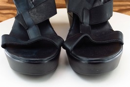 Jessica Simpson Sz 9 M Black Platform Wedge Synthetic Women Sandals - £15.78 GBP