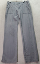 Old Navy Pants Women&#39;s Size 8 Gray Cotton Pockets Flat Front Mid Rise Wide Leg - £14.44 GBP