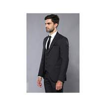 Men 3pc European Vested Suit WESSI J.VALINTIN Extra Slim Fit JV27 Black Stripe image 6