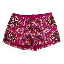 Manoush Ethnic Hippie Magenta Purple Embroidery Shorts Summer Holiday sz 36 - $98.01