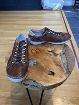 RIEKER  Brown Leather Women’s Sneakers with White Sole Sz36 - $118.80