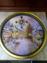 Vtg Christmas Cookie Tin Clock 13&quot; Round Nicky Boehme Double Chocolate Chip - $44.55