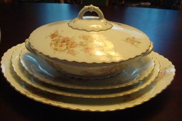 OSCAR &amp; EDGAR GUTHERZ Bohemia c1890s vegetable tureen and 2 trays[*tureen] - $164.33