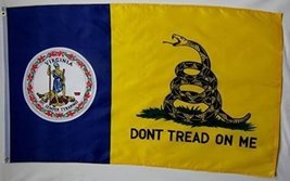 3x5 Gadsden Don&#39;t Tread On Me Virginia State Flag 3&#39;x5&#39; Banner Brass Grommets - £4.69 GBP