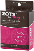 Thermoweb Zots Clear Adhesive Dots-Bling Tiny 1/8&quot; 325/Pkg - £11.51 GBP