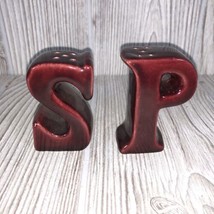 Vintage Salt Pepper Shakers Set Cream Color S P Monogram Letters Camark Ceramic - £10.18 GBP