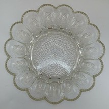 Indiana Glass Deviled Egg Relish Plate Clear Hobnail 15 Slots 11&quot; Pretty Vintage - £9.52 GBP